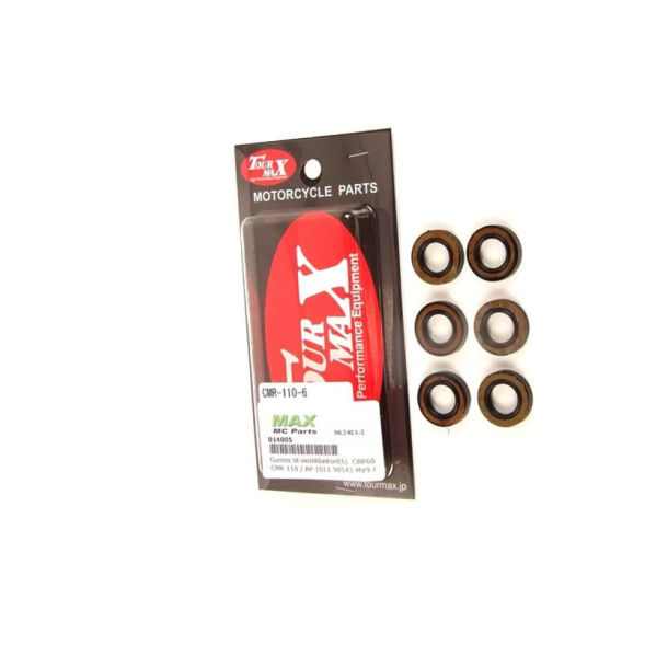Gummier til ventild�ksel CMR-110 AP-1011 6 stk. HONDA 90401KWWC00 90401-KWW-C00 90453MV9670 90543-MV9-670 90543GFC950 90543-GFC-950 90543KRM840 90543-KRM-840 90543KSP910 90543-KSP-910 90543MA6000 90543-MA6-000 90543ML0720 90543-ML0-720 90543ML4610 90543-ML4-610