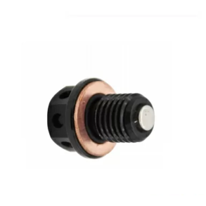 Magnetisk Oliebundprop M12x1,5MM BLACK BOLT, DRAIN 12MM FOR SAFETY WIRE HONDA KAWASAKI YAMAHA