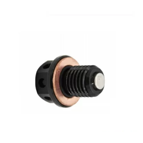 Magnetisk Oliebundprop M12x1,5MM BLACK BOLT, DRAIN 12MM FOR SAFETY WIRE HONDA KAWASAKI YAMAHA