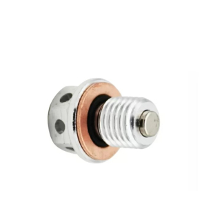 Magnetisk Oliebundprop M12x1,5MM SILVER BOLT, DRAIN 12MM FOR SAFETY WIRE HONDA KAWASAKI YAMAHA
