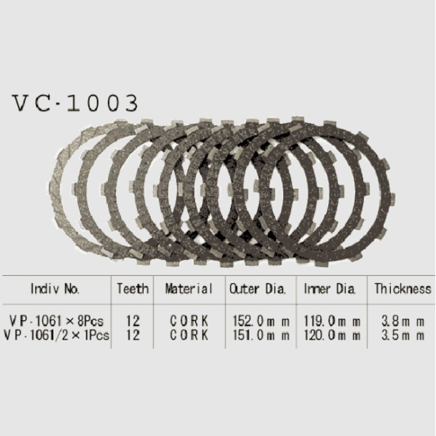 Koblingsplader VC-1003 Honda CBR 1000 87-96