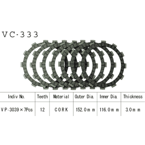 VESRAH VC-333 KOBLINGSPLADER Aprilia RS250 Suzuki RGV250 GS450/500E GSX400