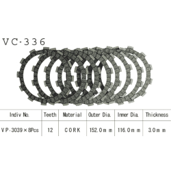 VESRAH VC-336 Koblingsplader 8 stk. SUZUKI GSF600 BANDIT GSX600F�GSXR750�RM250�RM465 RM500