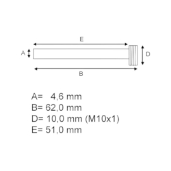 Bremsebolt kaliber kit PPS-912 TourMax Brake caliper pin PPS-912 M10 61,70/51,20mm 4,60mm