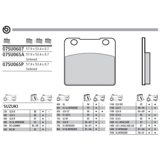 Suzuki GSX Brembo Front Bremseklodser Carbon Ceramic Road Compound 07su06