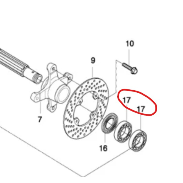 HYOSUNG TE450 LEJE BAGAKSEL BEARING, REAR AXLE (08130-60087)