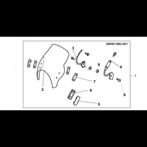 Honda 8R80MBZ800 08R80-MBZ-80 08R80MBZ801 08R80-MBZ-801 08R80MBZ802 08R80- METER VISOR CB600F HORNET