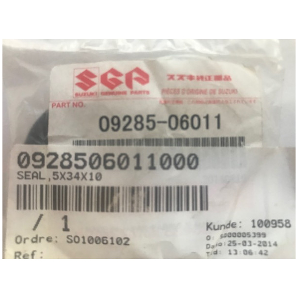 SUZUKI 0928506011 09285-06011 SEAL,OIL6X34X10 GS400/425/450/500/550 GSX-R600/750/1000 GSX400 GSR600 