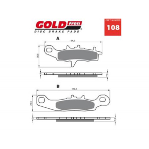 GOLDfren Brake Pad 108K5 Suzuki RM85/100 Kawasaki KX80/85/100 KLX 250