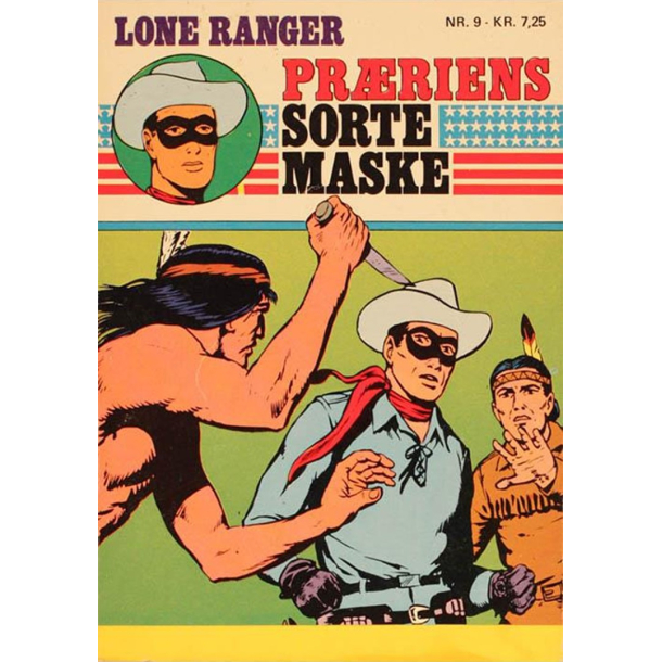 BRUGT Rimelig stand - �Lone Ranger - Pr�riens sorte maske pocket Nr. 9 Forlag: Gutenberghus 1978 1. udgave, 1. oplag