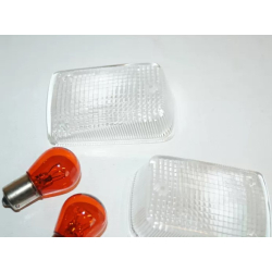 Klart blinklysglas 59-21441 m. p�re s�t 2 stk. SUZUKI 35612-17C20 DR350 DR650 GS500E GSX600F GSX750F GSF400 GSF600 GSF1200 GSXR750 GSXR1100 RF600 RF900