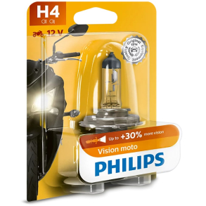 P�rer H4 VISION MOTO PHILIPS +30% P�re, fjernlys PHILIPS Vision Moto 12342PRBW H4 12V 60/55W P43t-38, Halogen Vision Moto Motorcycle headlights