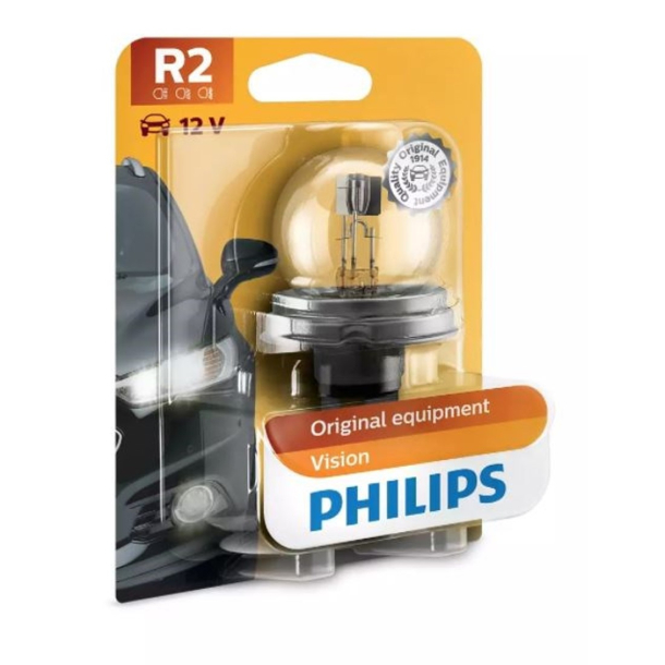 P�re 12V 45/40W P45T R2 R4 P�re 12V45/40W R2 P45T-41 PHILIPS 12620 High beam bulb R2 (Bilux) 12V 45/40W P45t-41, Halogen