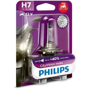 P�re 1 stk. H7 CITY VISION MOTO PHILIPS +40% (ORANGE) PHILIPS CityVision Moto 12972CTVBW High beam bulb H7 12V 55W PX26d, Halogen