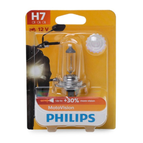 P�re 1 stk. H7 VISION MOTO PHILIPS +30% (GUL) P�rer H7 VISION MOTO PHILIPS +30% (GUL) PX26d H7 12V 55W