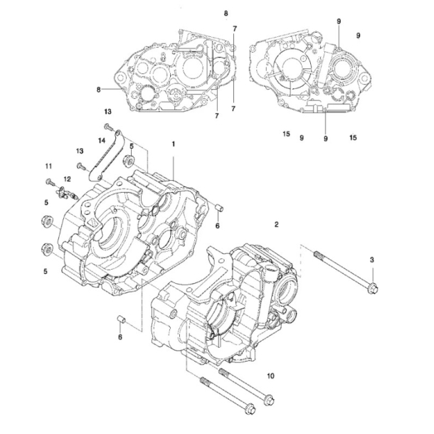 VENSTRE - KRUMTAPHUS HYOSUNG TE450 CRANK CASE LH ASS'Y TE450 HYOSUNG (11320HP8900HPA)