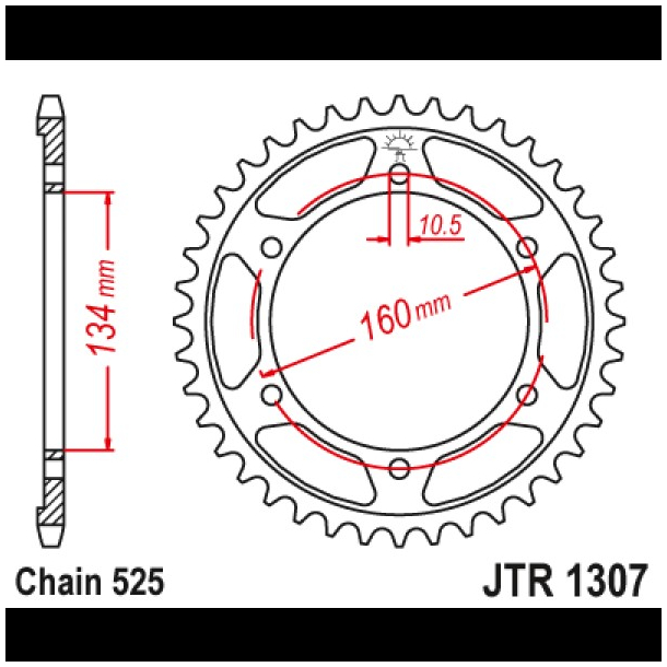 JT Bagkdehjul - JTR1307.45 Honda CBR600