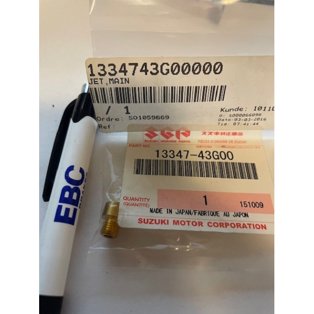 Suzuki 1334743G00 13347-43G00 Jet, Main LT-Z50 QUAD SPORT 06-21