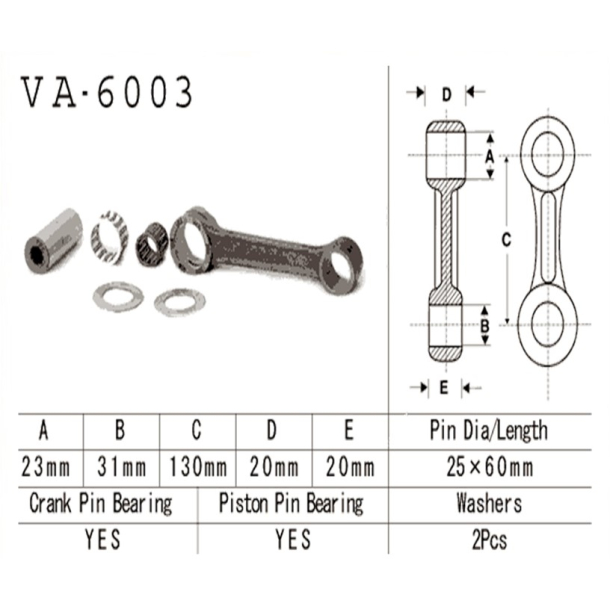 Plejlstangskit VESRAH VA-6003 Yamaha	WR250 YZ250 1982-1989