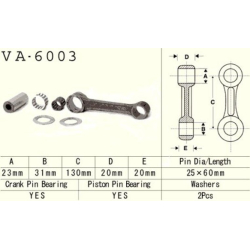Plejlstangskit VESRAH VA-6003 Yamaha	WR250 YZ250 1982-1989