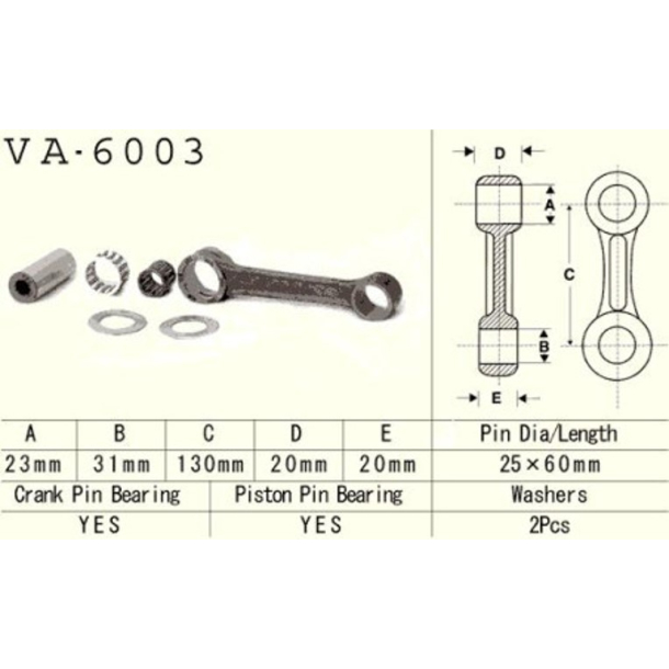 Plejlstangskit VESRAH VA-6003 Yamaha	WR250 YZ250 1982-1989