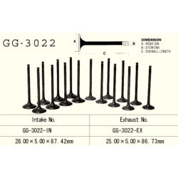 Indsugningsventil�GG-3022-IN VALVE,INTAKE SUZUKI�12911-17C02�12911-17C00 12911-17C01�GSXR750�GSX750F