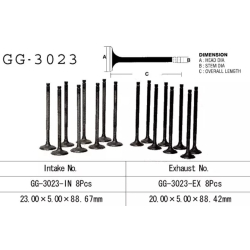 Indsugningsventil�GG-3023-IN�VALVE,INTAKE (NON O.E. ALTERNATIVE) Suzuki�12911-19C00 GSX600F GSF600 Bandit