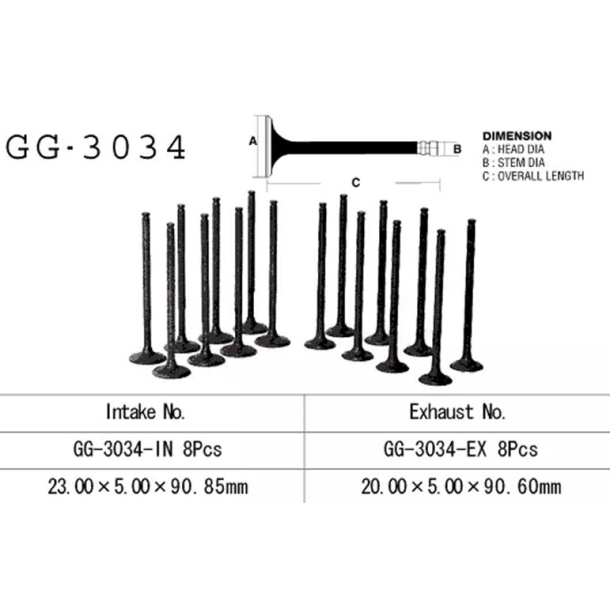 Indsugningsventil GG-3034-IN SUZUZKI 12911-19E00 GSX600F