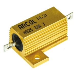 Arcol HS25 modstand til LED blinklys 10Ω 25W Wire Wound Chassis Mount Resistor HS25 10R J 5%