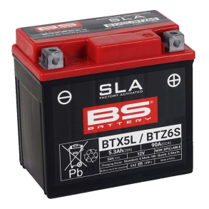 BS BTX5L/BTZ6S b BATTERI SLA BTX5L/BTZ6S YTZ6S SLA RTU=READY TO USE