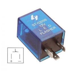 Elektronisk blinkrel til LED blinklys 12V 3POL