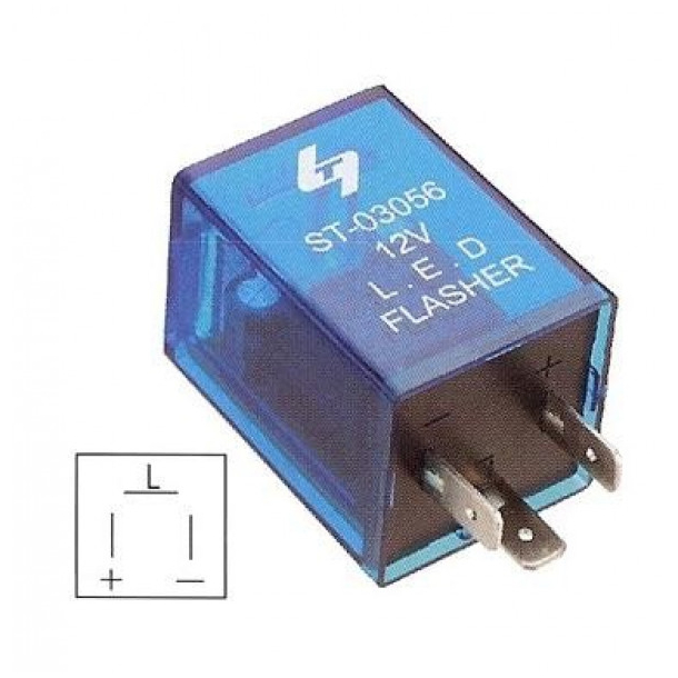 Elektronisk blinkrel til LED blinklys 12V 3POL