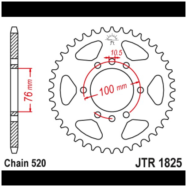 JT Bagkdehjul - JTR1825.48 48 tands 520 Suzuki