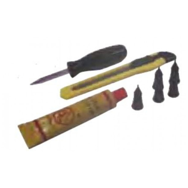 Lappe-grej til slangels dk KOMPLET ST KOMPLET M/8 PLUGS, KNIV,LIM,RASP