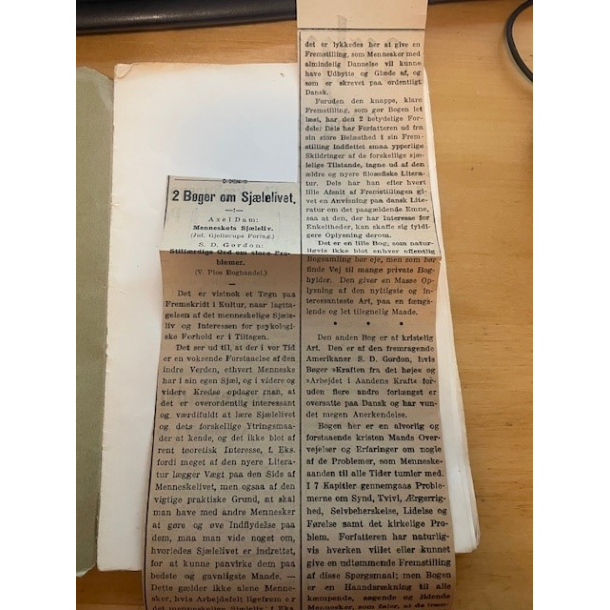 BRUGT Rimelig stand - �Menneskets sj�leliv Af Axel Dam -1923 Jul Gjellerups forlag. 