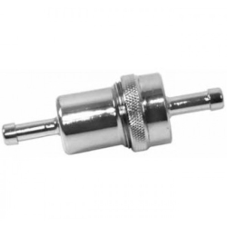 Universal benzinfilter, 14-34461 Forchromet, st�bt aluminiums-hus 1/4� (6,3mm) slange