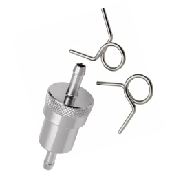 Universal benzinfilter, 14-34461 Forchromet, st�bt aluminiums-hus 1/4� (6,3mm) slange