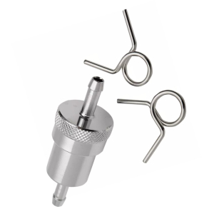Universal benzinfilter, 14-34461 Forchromet, st�bt aluminiums-hus 1/4� (6,3mm) slange