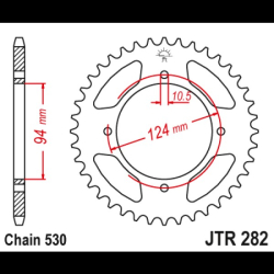 JT 34 Tands Bagkdehjul - JTR282.34 HONDA 41201-323-010 CB500K CB500F