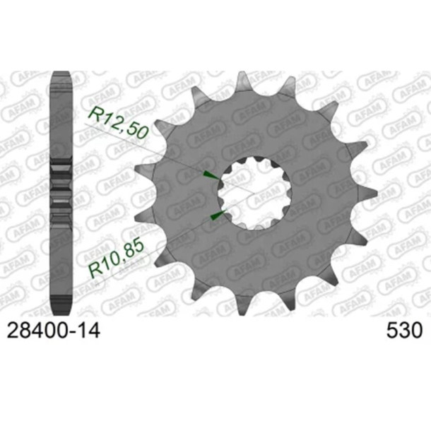 AFAM 28400-14 Fortandhjul FRONT SPROCKET STEEL 530, 14T 14 TANDS FRONT K�DEHJUL SUZUZKI�27511-43400 GS550�GS700�GS750�GSX750�GSX-R750�GSX600F�RF600