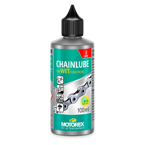 MOTOREX BIKE CHAIN BOTTLE WET 100ML Biologisk nedbrydelig, fuldt syntetisk k�desm�remiddel specielt udviklet til v�de forhold til cykler