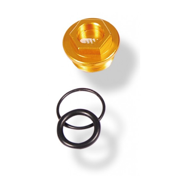 OLIE PFYLDNINGS SKRUE M20x1,5 GULD OFP-03 GOLD LIGHT STRONG ALU  SUZUKI RM80/85/125/250 RMZ250/