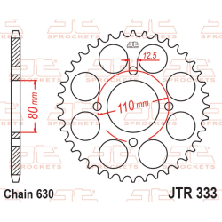 JT Bagk�dehjul Bagtandhjul 43 Tands - JTR333.43 SPROCKET,DRIVEN (NON O.E. ALTERNATIVE) HONDA 41201-410-000 CB750F2 78 CB750F2 SUPER SPORT CB750F 750 SUPER SPORT