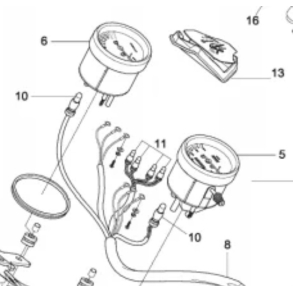 Omdrejningstller Hyosung GT250 TACHOMETER GT250 34120HM8100