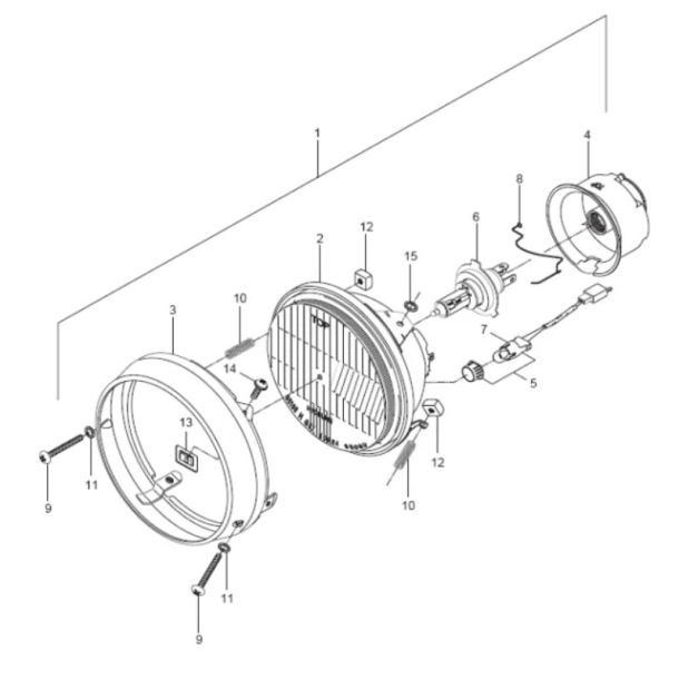 HYOSUNG FORLYGTE GT125 GT250 GT650 GV250 HEAD LAMP  KOMPLET PARABOL