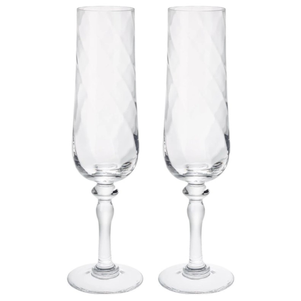 2 stk. - Konungslig Champagneglas - IKEA IKEA Konungslig Champagne Flute, Clear Glass