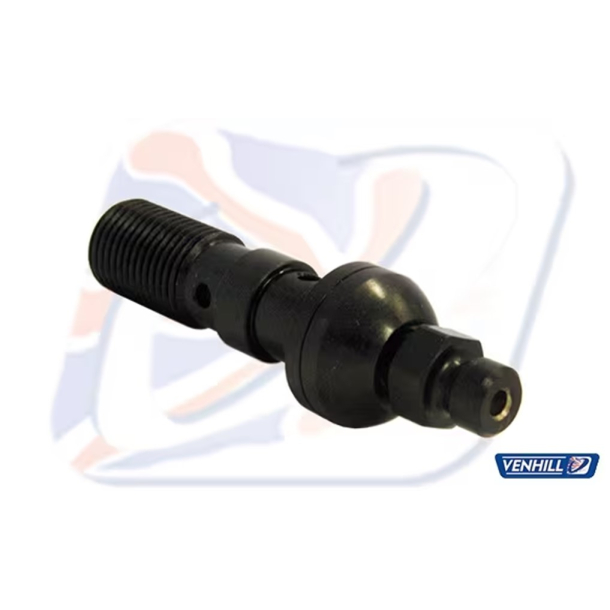 VENHIL 410100DB Banjobolt M10x1,00 SORT DOBBELT m/udluftning M10x1.00 DOUBLE BLEED BANJO BOLT, BLACK