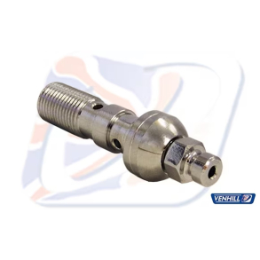 VENHIL 410100DC Banjobolt M10x1,00 CHROM DOBBELT m/udluftning M10x1.00 DOUBLE BLEED BANJO BOLT CHROM