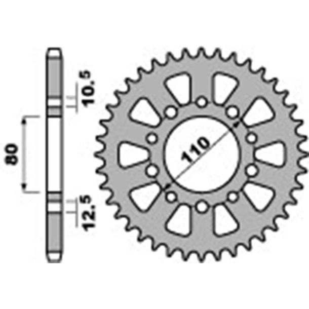 PBR KDEHJUL BAG 520 5 hul 36 Tands HONDA CB400N83