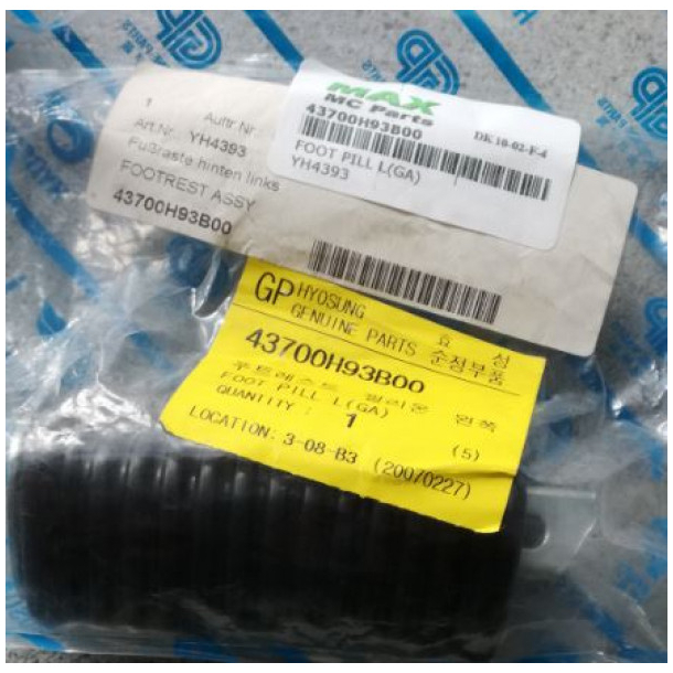 Hyosung 43700H93B00 venstre fodhviler bag Aquila ST7 Gv125/250/700